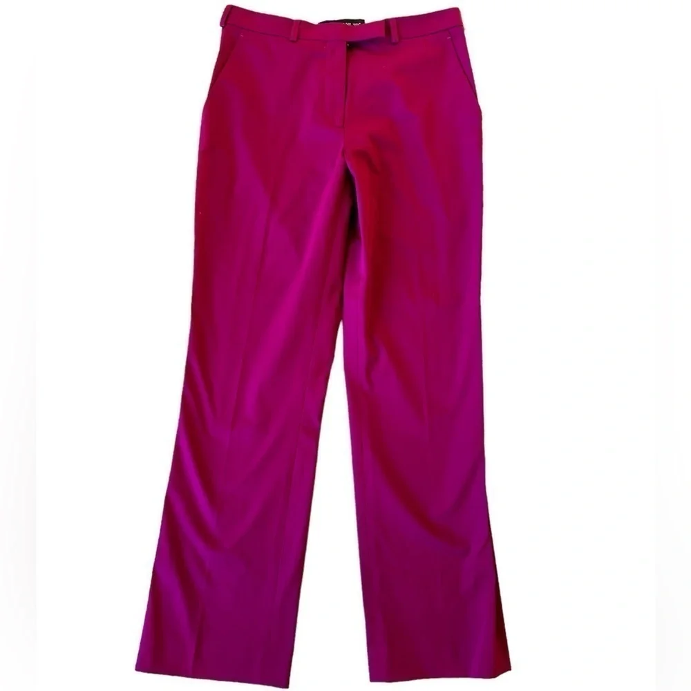 ETRO Luxury Italian Career Cotton Stretch Ankle Trousers Magenta NWOT EU 42/Sm - Picture 4 of 8